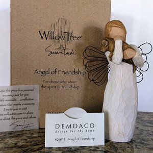 Willow Tree Angel of Friendship - Girl Holding Brown Dog-Puppy